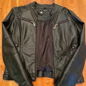 Edgy black leather jacket ( not real leather ) ✨